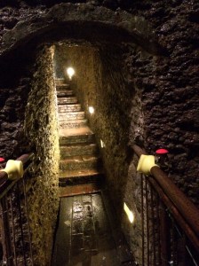 Steps down to Etruscan well